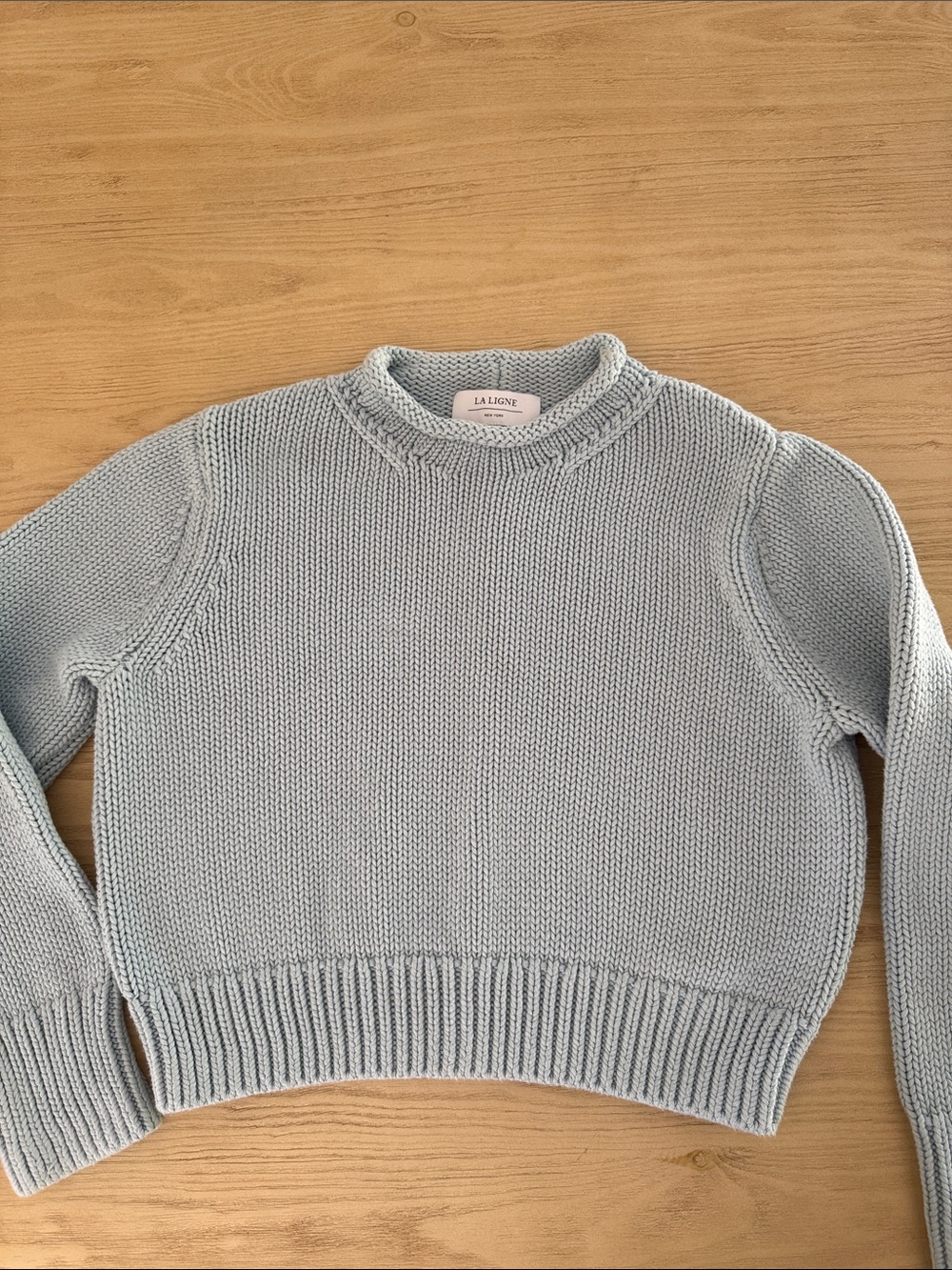 La Ligne Powder Blue Crewneck Knit Sweater - Picture 7 of 11
